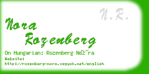 nora rozenberg business card